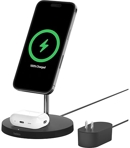 Amazon.co.jp: Belkin 3-in-1 ワイヤレス充電器 MagSafe充電付き
